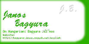 janos bagyura business card